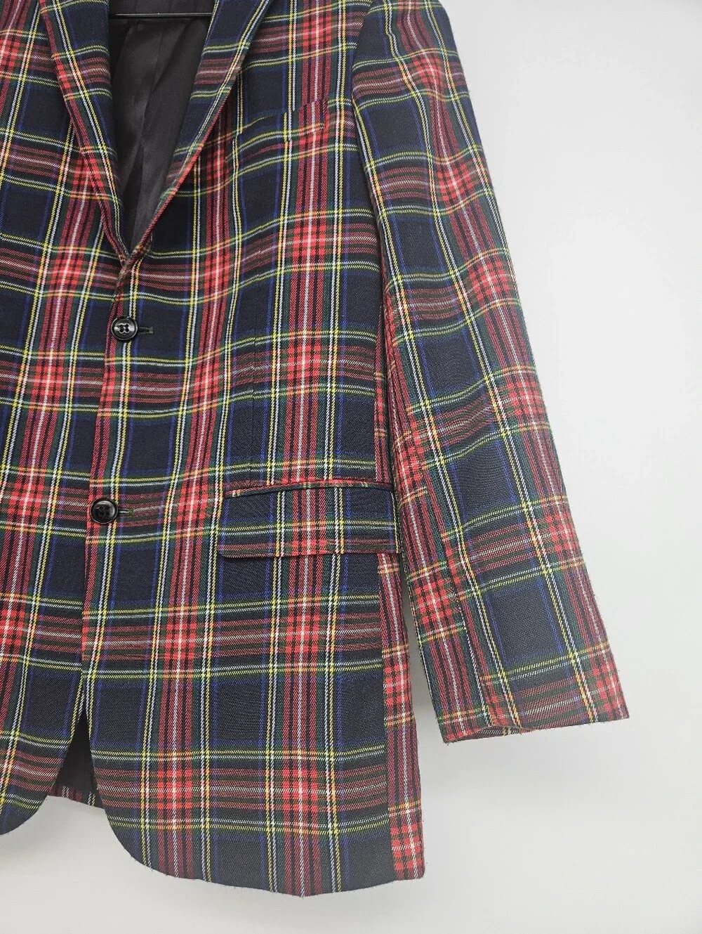 Trish Scully Child Red Tartan Plaid Stewart Suit Jacket Size 14